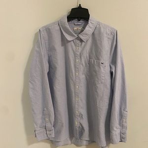 Vineyard Vines Relaxed Fit Blue Pinstripe Oxford Button-Up